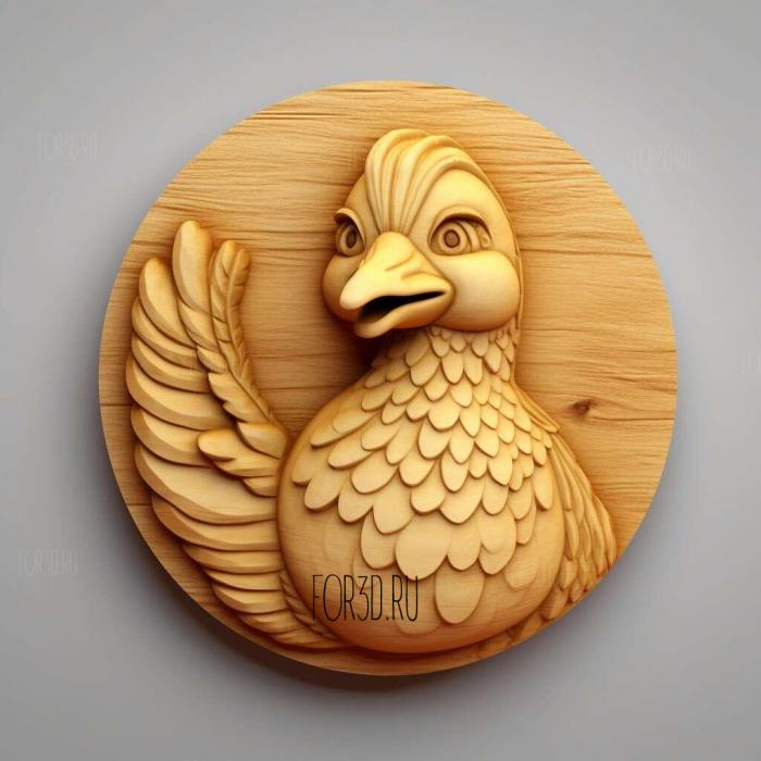 Chicken Chick cartoon 3 stl model for CNC